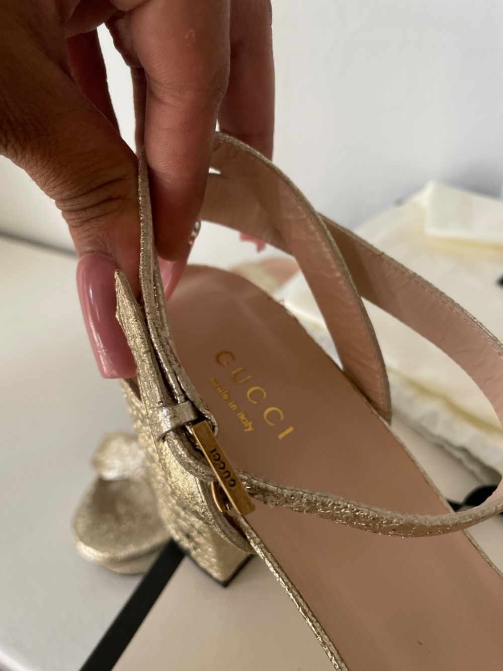 Gold Gucci Platform Heels (Authentic) - Picture 3 of 4